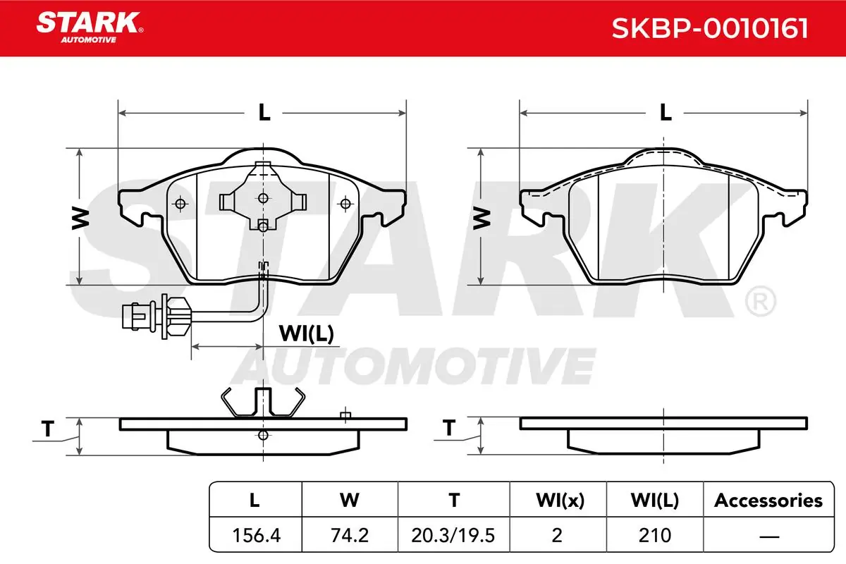 Stark fékbetétkészlet, tárcsafék - SKBP-0010161 - TothCarparts