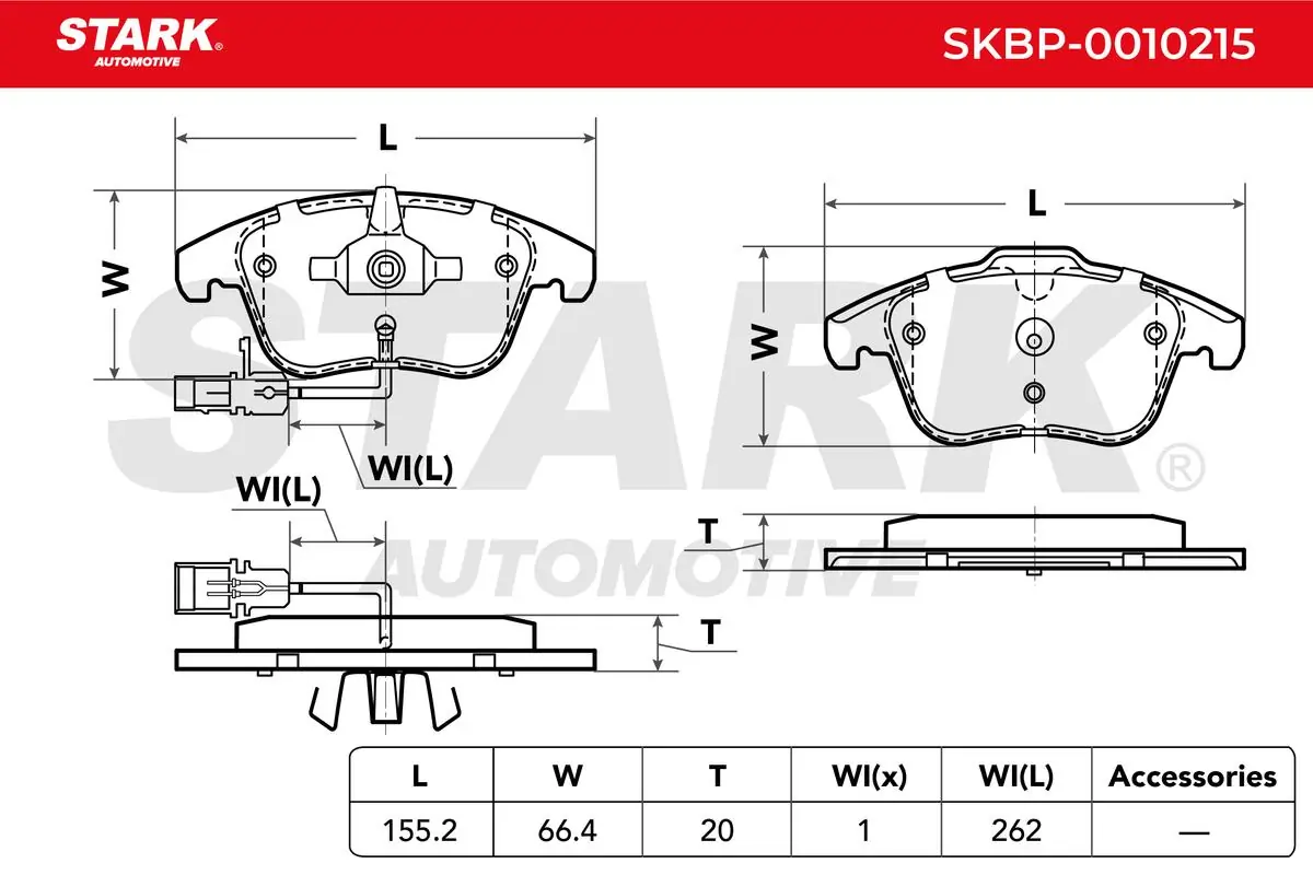 Stark fékbetétkészlet, tárcsafék - SKBP-0010215 - TothCarparts