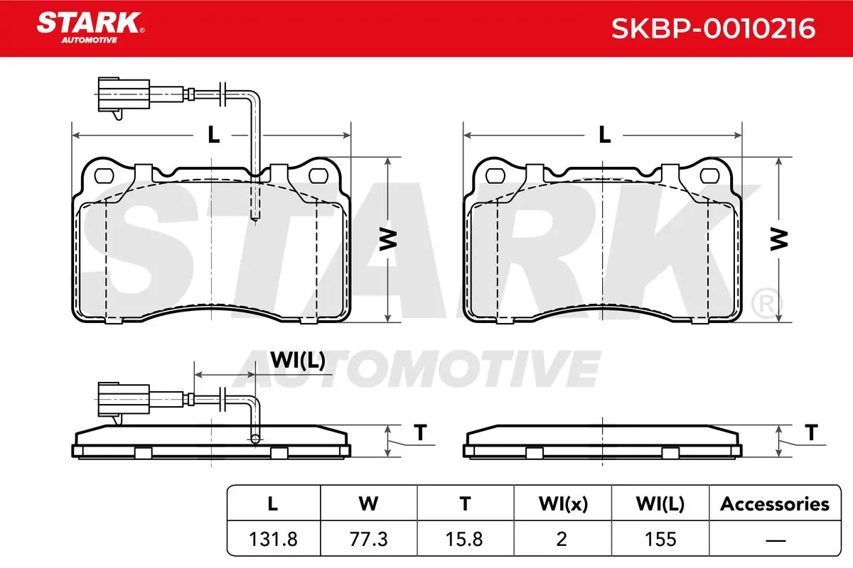 Stark fékbetétkészlet, tárcsafék - SKBP-0010216 - TothCarparts