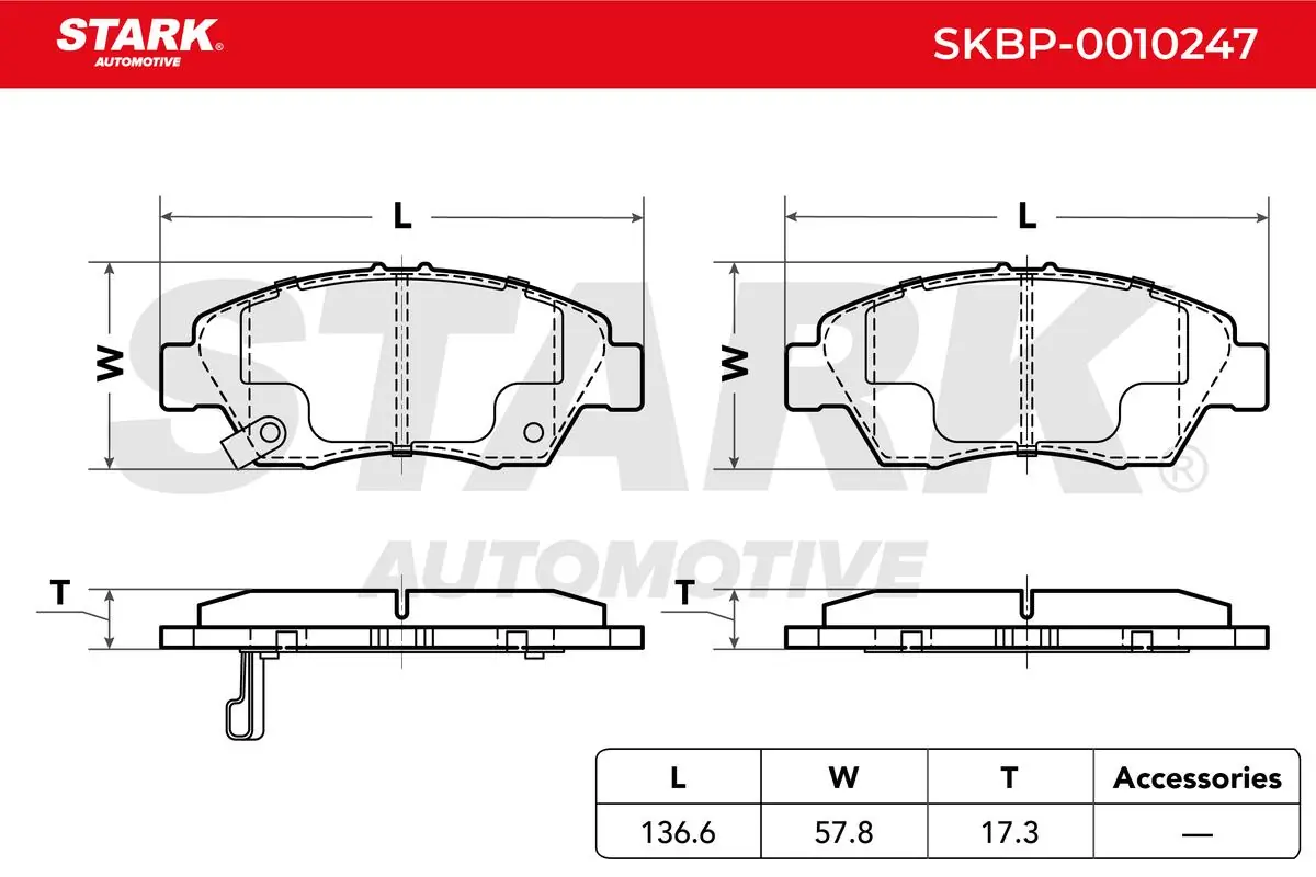 Stark fékbetétkészlet, tárcsafék - SKBP-0010247 - TothCarparts