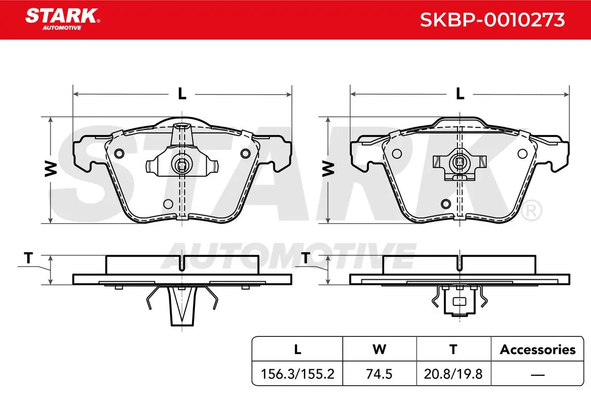 Stark fékbetétkészlet, tárcsafék - SKBP-0010273 - TothCarparts