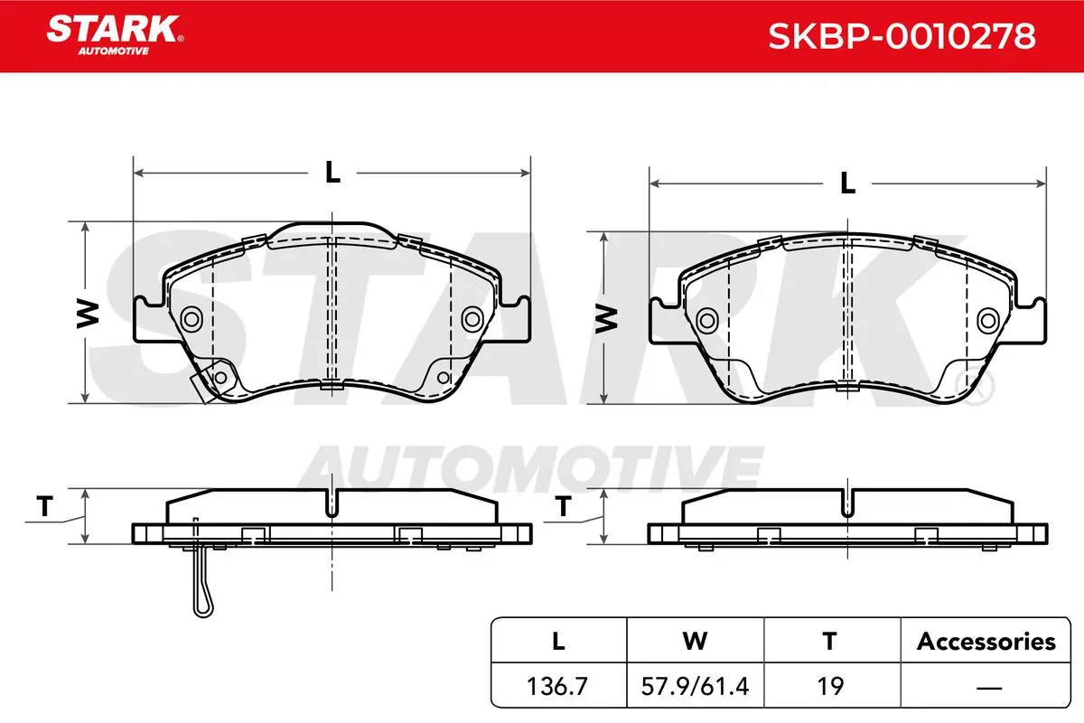 Stark fékbetétkészlet, tárcsafék - SKBP-0010278 - TothCarparts