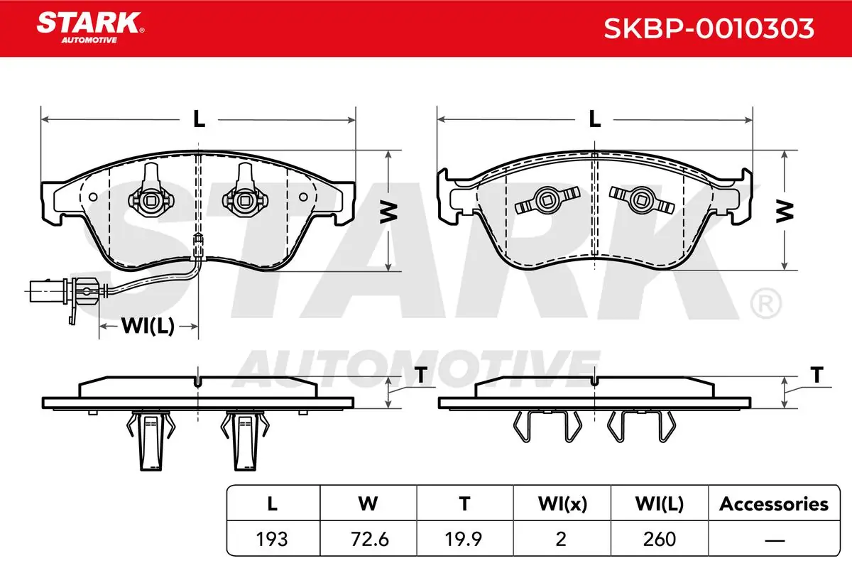 Stark fékbetétkészlet, tárcsafék - SKBP-0010303 - TothCarparts
