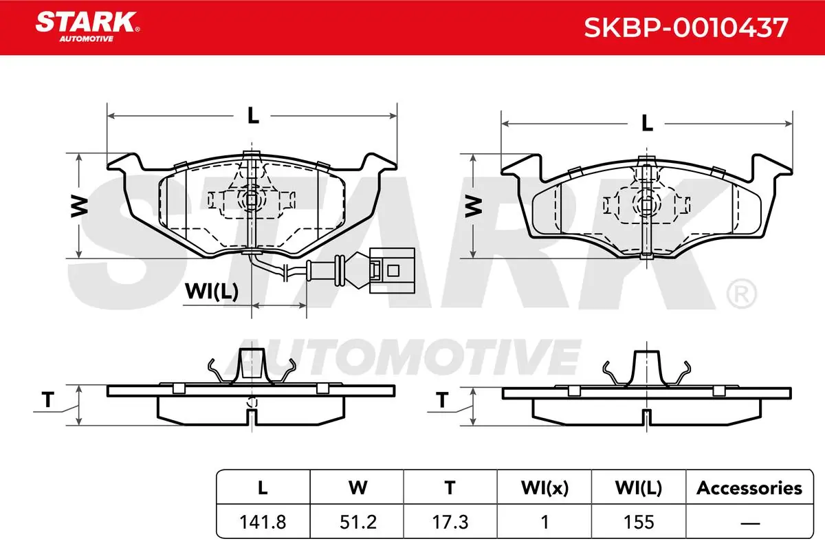 Stark fékbetétkészlet, tárcsafék - SKBP-0010437 - TothCarparts