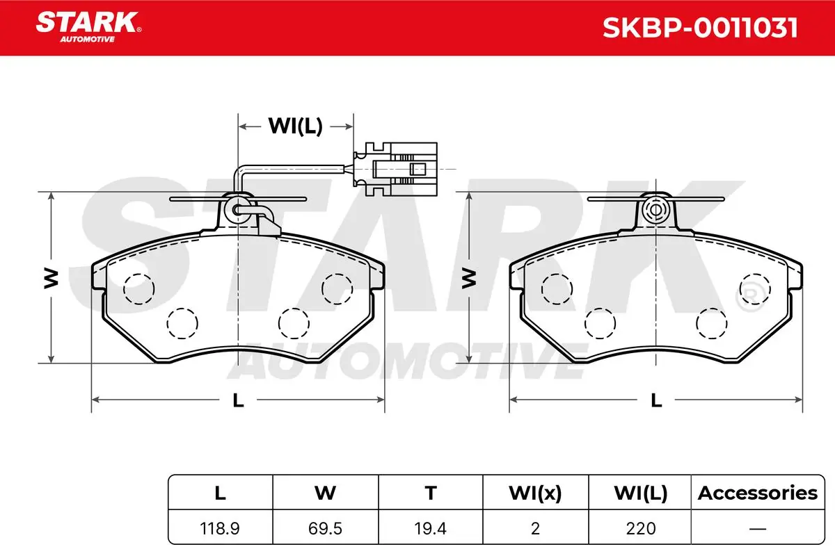 Stark fékbetétkészlet, tárcsafék - SKBP-0011031 - TothCarparts