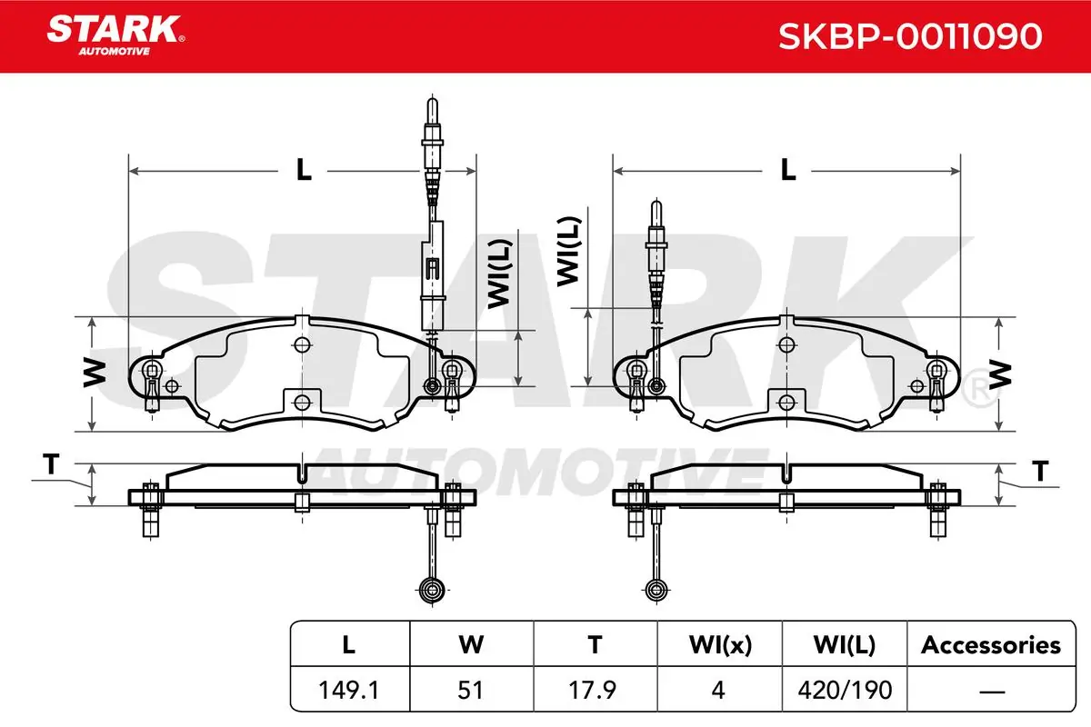Stark fékbetétkészlet, tárcsafék - SKBP-0011090 - TothCarparts