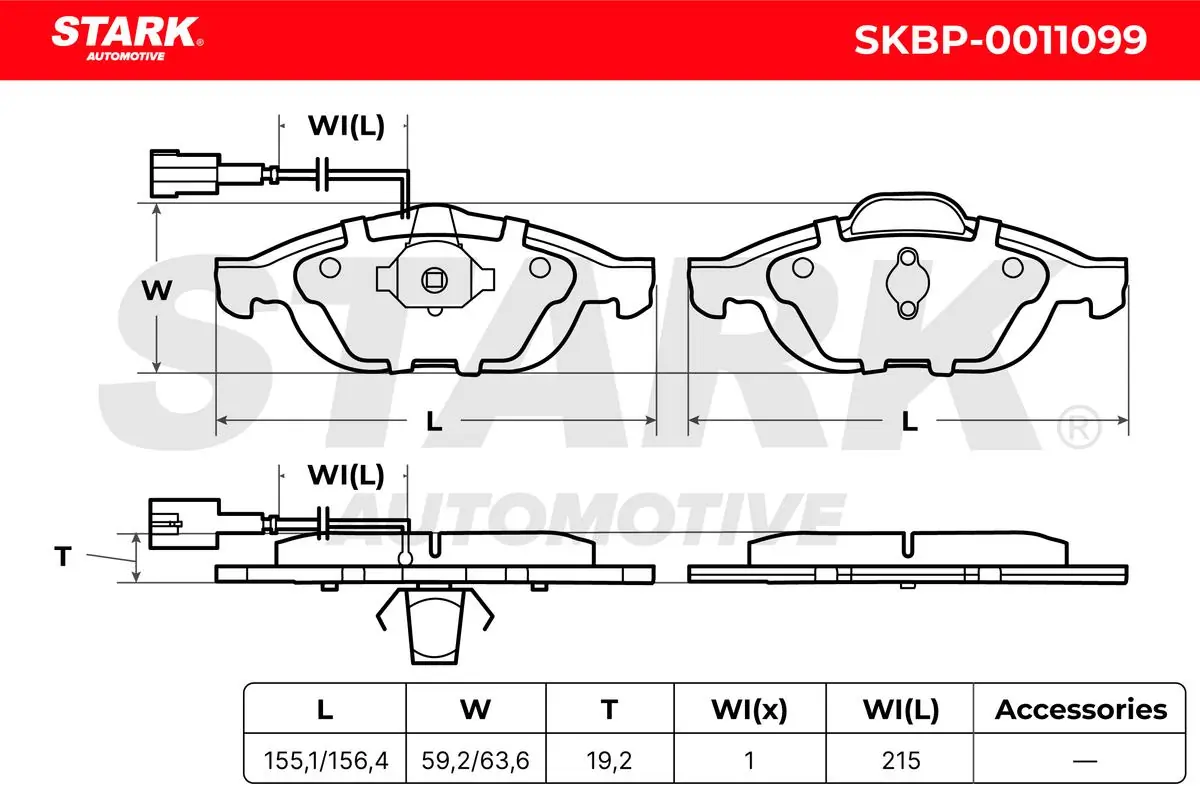 Stark fékbetétkészlet, tárcsafék - SKBP-0011099 - TothCarparts