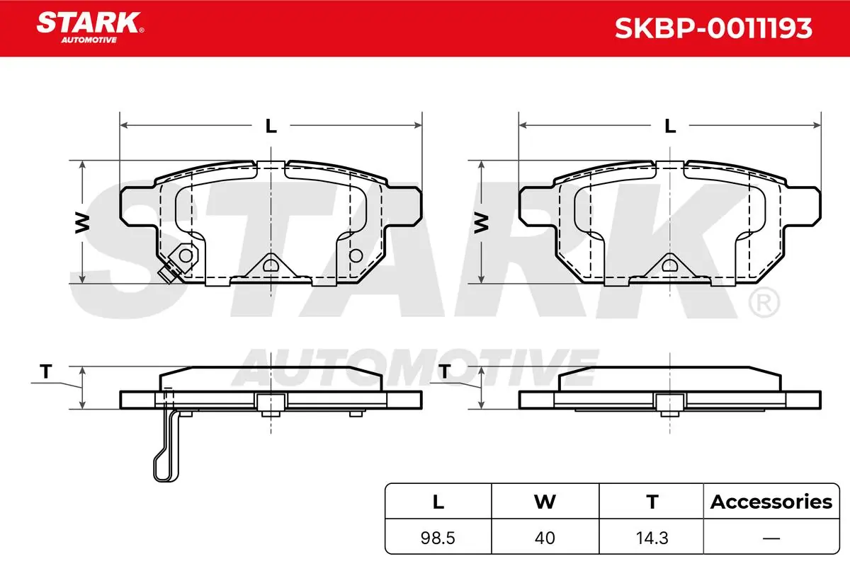Stark fékbetétkészlet, tárcsafék - SKBP-0011193 - TothCarparts