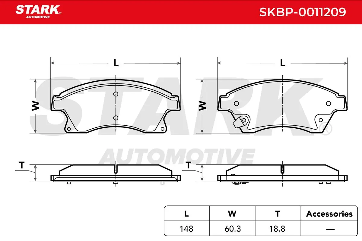 Stark fékbetétkészlet, tárcsafék - SKBP-0011209 - TothCarparts