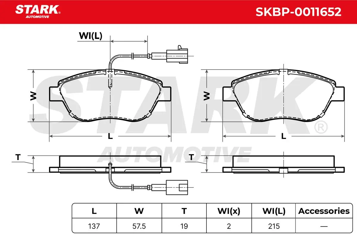 Stark fékbetétkészlet, tárcsafék - SKBP-0011652 - TothCarparts