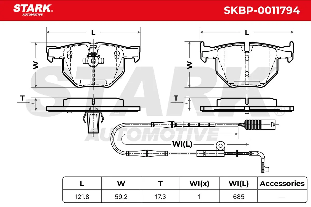 Stark fékbetétkészlet, tárcsafék - SKBP-0011794 - TothCarparts