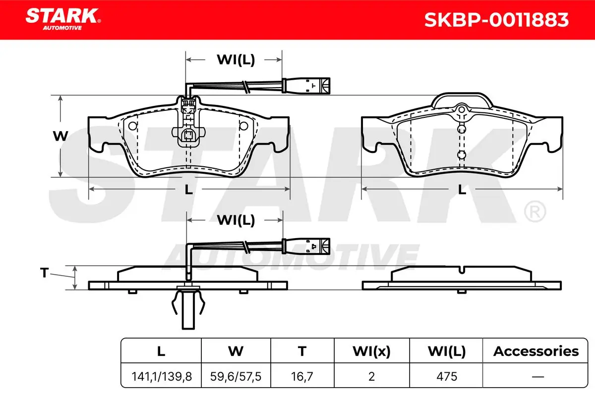 Stark fékbetétkészlet, tárcsafék - SKBP-0011883 - TothCarparts