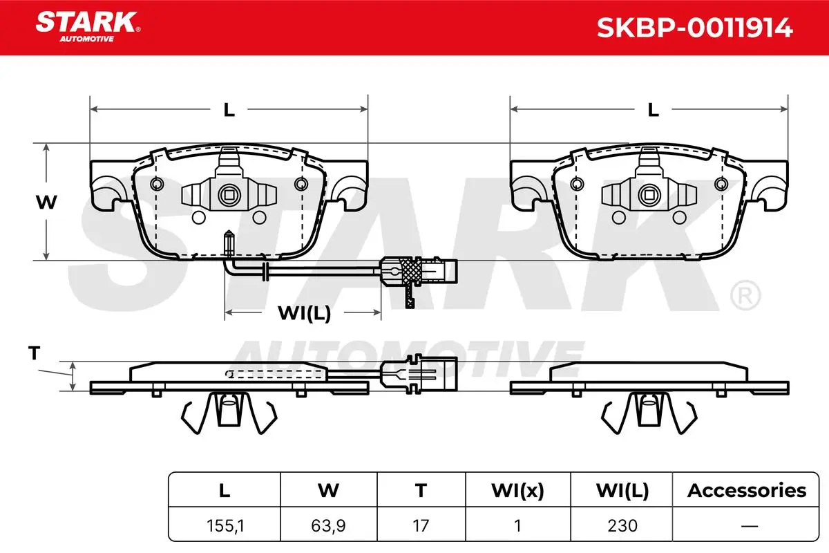Stark fékbetétkészlet, tárcsafék - SKBP-0011914 - TothCarparts