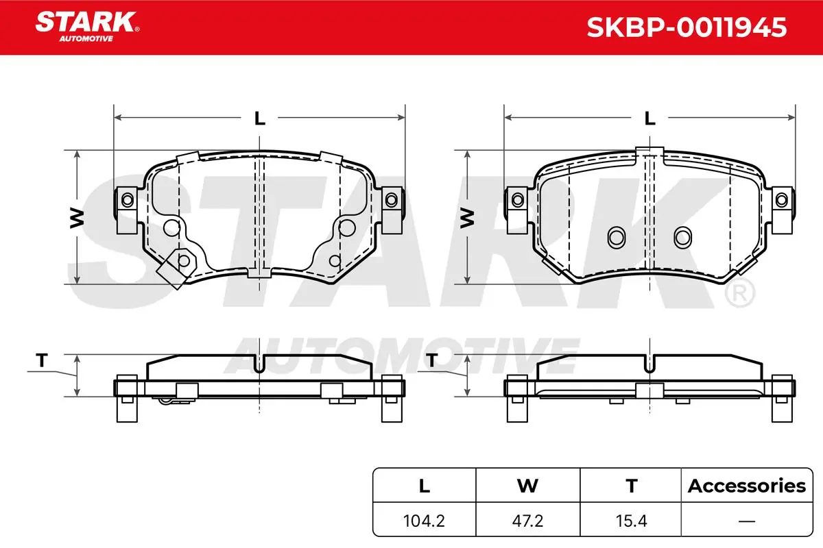 Stark fékbetétkészlet, tárcsafék - SKBP-0011945 - TothCarparts