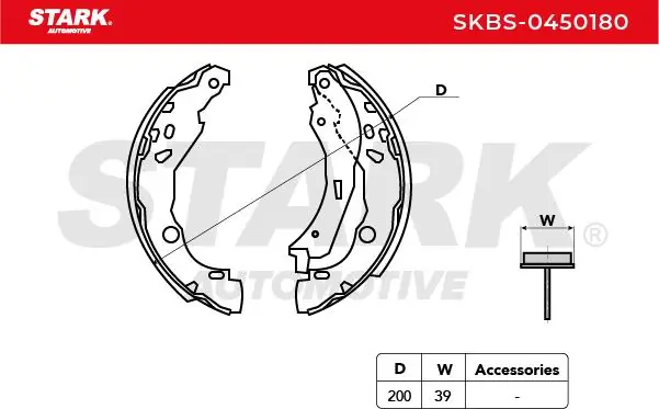 Stark fékpofakészlet - SKBS-0450180 - TothCarparts