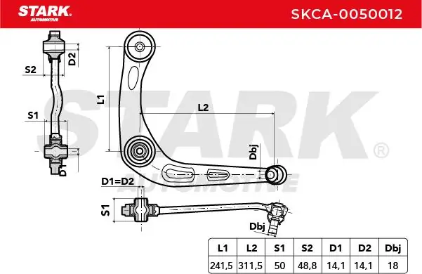 Stark lengőkar, kerékfelfüggesztés - SKCA-0050012 - TothCarparts