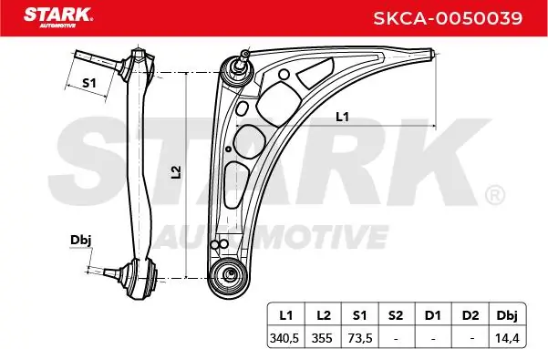 Stark lengőkar, kerékfelfüggesztés - SKCA-0050039 - TothCarparts