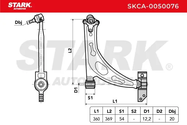 Stark lengőkar, kerékfelfüggesztés - SKCA-0050076 - TothCarparts