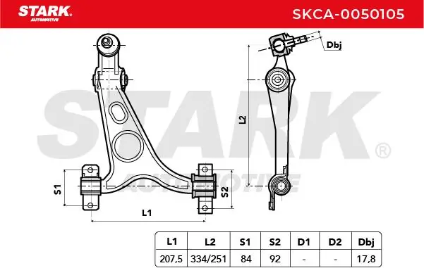 Stark lengőkar, kerékfelfüggesztés - SKCA-0050105 - TothCarparts