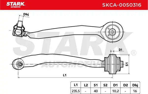 Stark lengőkar, kerékfelfüggesztés - SKCA-0050316 - TothCarparts