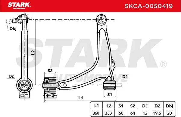 Stark lengőkar, kerékfelfüggesztés - SKCA-0050419 - TothCarparts