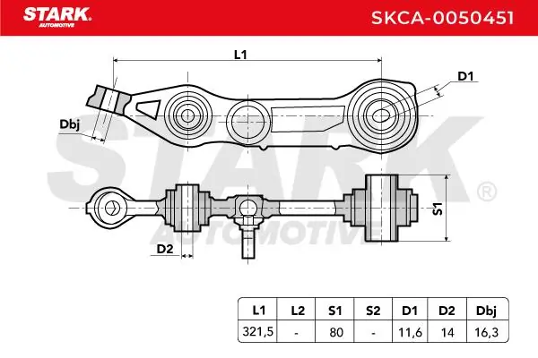 Stark lengőkar, kerékfelfüggesztés - SKCA-0050451 - TothCarparts