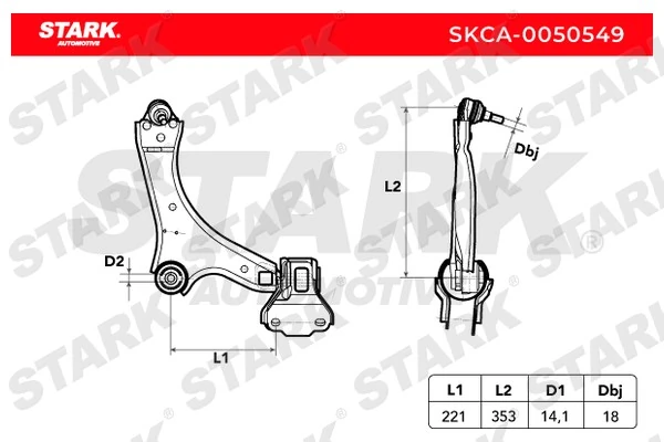 Stark lengőkar, kerékfelfüggesztés - SKCA-0050549 - TothCarparts