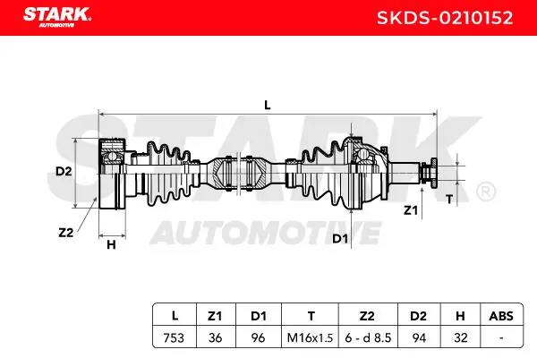 Stark hajtótengely - SKDS-0210152 - TothCarparts
