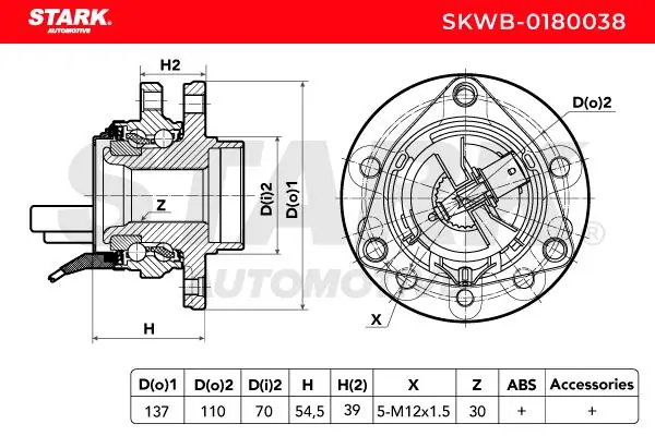 Stark kerékcsapágy készlet - SKWB-0180038 - TothCarparts