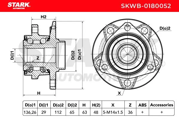 Stark kerékcsapágy készlet - SKWB-0180052 - TothCarparts