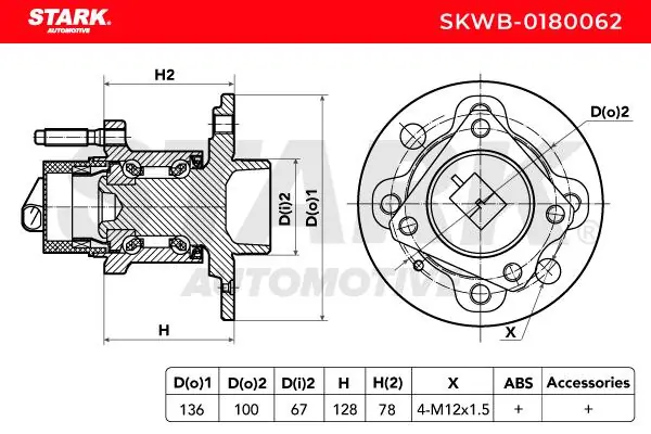 Stark kerékcsapágy készlet - SKWB-0180062 - TothCarparts