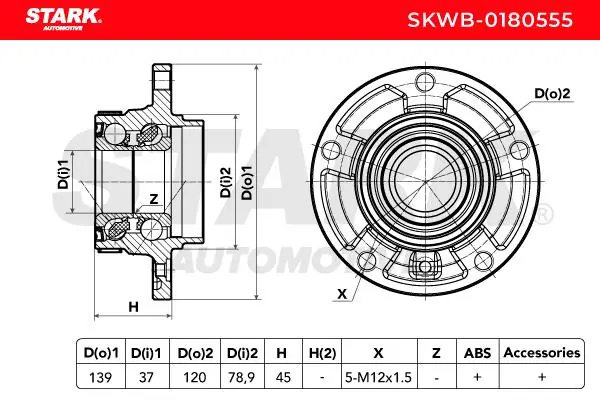 Stark kerékcsapágy készlet - SKWB-0180555 - TothCarparts
