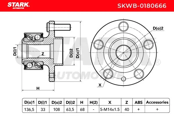 Stark kerékcsapágy készlet - SKWB-0180666 - TothCarparts