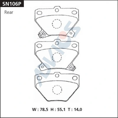 ADVICS fékbetétkészlet, tárcsafék - SN106P - TothCarparts