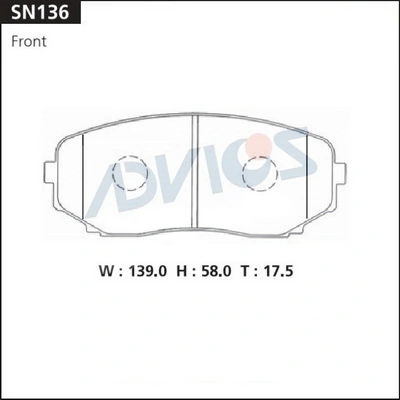 ADVICS fékbetétkészlet, tárcsafék - SN136 - TothCarparts