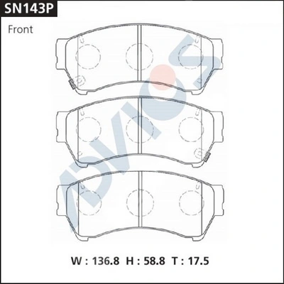 ADVICS fékbetétkészlet, tárcsafék - SN143P - TothCarparts