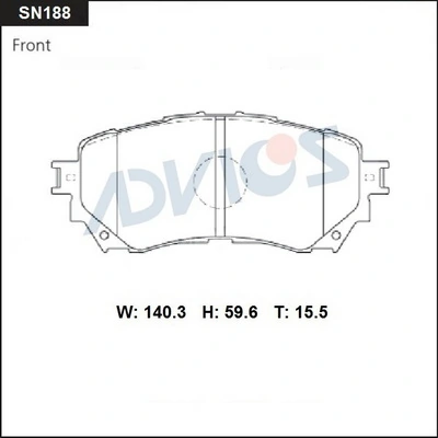 ADVICS fékbetétkészlet, tárcsafék - SN188 - TothCarparts