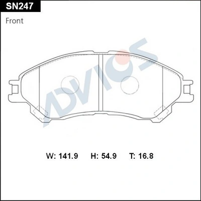 ADVICS fékbetétkészlet, tárcsafék - SN247 - TothCarparts