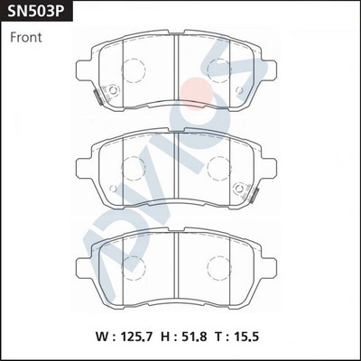 ADVICS fékbetétkészlet, tárcsafék - SN503P - TothCarparts