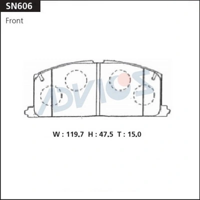 ADVICS fékbetétkészlet, tárcsafék - SN606 - TothCarparts
