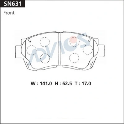 ADVICS fékbetétkészlet, tárcsafék - SN631 - TothCarparts