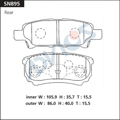 ADVICS fékbetétkészlet, tárcsafék - SN895 - TothCarparts