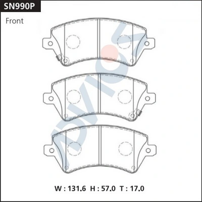 ADVICS fékbetétkészlet, tárcsafék - SN990P - TothCarparts