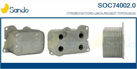 SANDO Olajhűtő, motorolaj - SOC74002.0 - TothCarparts