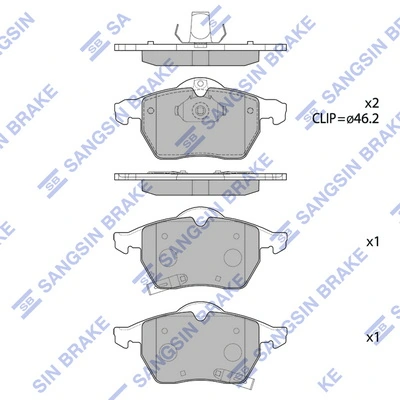 Hi-Q fékbetétkészlet, tárcsafék - SP1757 - TothCarparts