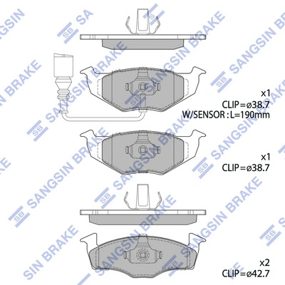 Hi-Q fékbetétkészlet, tárcsafék - SP1857A - TothCarparts