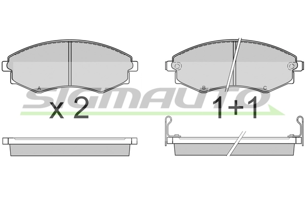SIGMAUTO fékbetétkészlet, tárcsafék - SPA494 - TothCarparts
