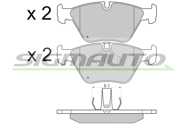 SIGMAUTO fékbetétkészlet, tárcsafék - SPA685 - TothCarparts