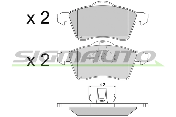 SIGMAUTO fékbetétkészlet, tárcsafék - SPA723 - TothCarparts