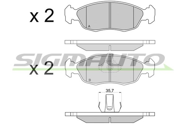 SIGMAUTO fékbetétkészlet, tárcsafék - SPA729 - TothCarparts